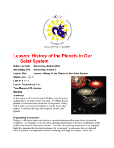 Lesson: History of the Planets in Our Solar System