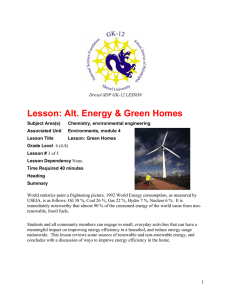 Lesson: Alt. Energy &amp; Green Homes