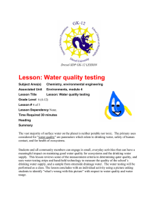 Lesson: Water quality testing