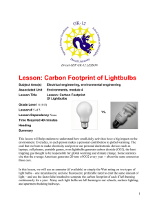 Lesson: Carbon Footprint of Lightbulbs