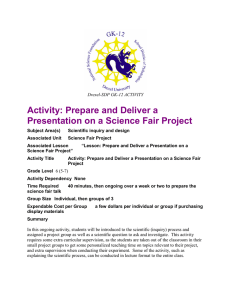 Activity: Prepare and Deliver a Presentation on a Science Fair Project