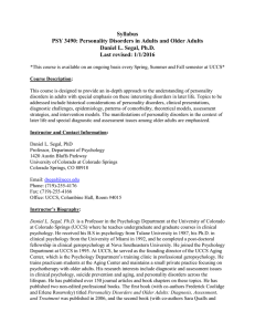 Syllabus PSY 3490: Personality Disorders in Adults and Older Adults