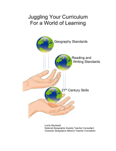 Juggling Your Curriculum For a World of Learning  Geography Standards