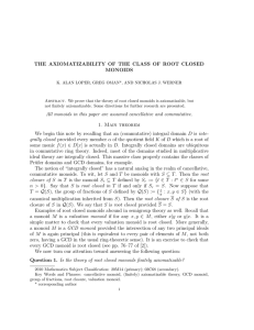 THE AXIOMATIZABILITY OF THE CLASS OF ROOT CLOSED MONOIDS