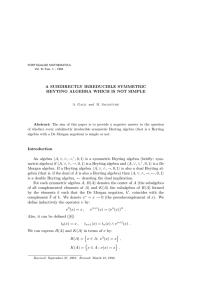 A SUBDIRECTLY IRREDUCIBLE SYMMETRIC HEYTING ALGEBRA WHICH IS NOT SIMPLE