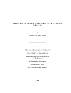 SPELEOTHEM RECORD OF SOUTHERN ARIZONA PALEOCLIMATE, 54 TO 3.5 KA