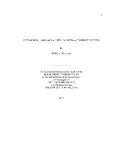 1  POST-MINERAL NORMAL FAULTING IN ARIZONA PORPHYRY SYSTEMS By