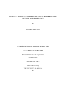 EPITHERMAL MINERALIZATION ASSOCIATED WITH DIATREME BRECCIA AND by