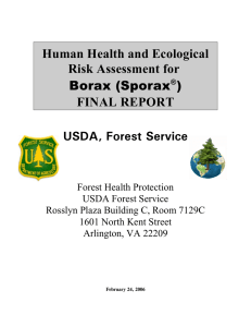 Human Health and Ecological Risk Assessment for FINAL REPORT Borax (Sporax )