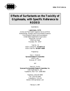 Effects of Surfactants on the Toxicitiy of RODEO