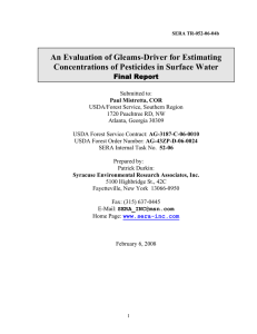An Evaluation of Gleams-Driver for Estimating Final Report