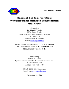 Dazomet Soil Incorporation: WorksheetMaker Workbook Documentation Final Report