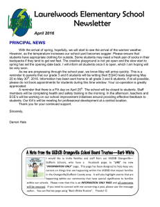 Laurelwoods Elementary School Newsletter April 2016