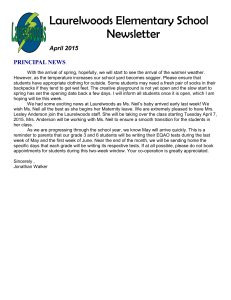 Laurelwoods Elementary School Newsletter April 2015