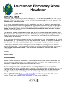 Laurelwoods Elementary School Newsletter June 2014 PRINCIPAL NEWS