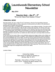Laurelwoods Elementary School Newsletter May 2014