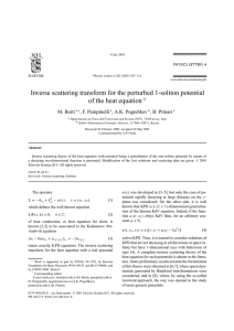 Inverse scattering transform for the perturbed 1-soliton potential M. Boiti