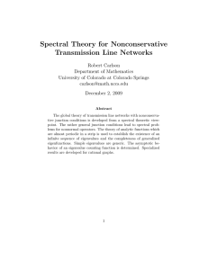 Spectral Theory for Nonconservative Transmission Line Networks