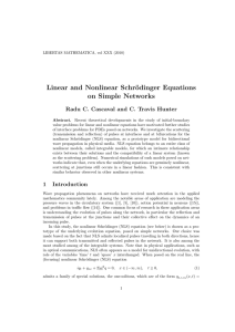 Linear and Nonlinear Schr¨ odinger Equations on Simple Networks