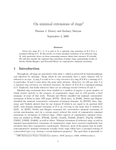 On minimal extensions of rings ∗ Thomas J. Dorsey and Zachary Mesyan