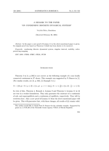 A REMARK TO THE PAPER “ON CONDENSING DISCRETE DYNAMICAL SYSTEMS” (