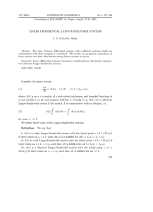 LINEAR DIFFERENTIAL LAPPO-DANILEVSKII SYSTEMS