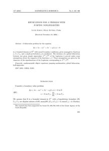 BIFURCATIONS FOR A PROBLEM WITH JUMPING NONLINEARITIES (