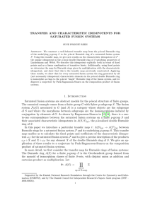 TRANSFER AND CHARACTERISTIC IDEMPOTENTS FOR SATURATED FUSION SYSTEMS