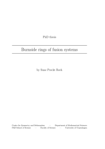 Burnside rings of fusion systems PhD thesis by Sune Precht Reeh