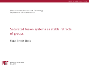 Saturated fusion systems as stable retracts of groups Sune Precht Reeh