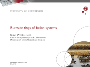 Burnside rings of fusion systems Sune Precht Reeh university of copenhagen