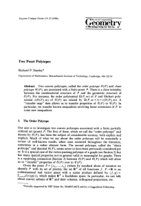 G eometrv Two  Poset  Polytopes Discrete Comput Geom 1:9-23 (1986)