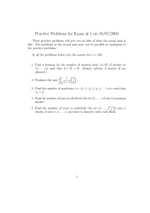 Practice Problems for Exam # 1 on 10/07/2004