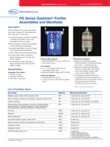 PG Series Gaskleen Purifier Assemblies and Manifolds ®