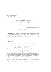 EXACT CONTROLLABILITY FOR TEMPORALLY WAVE EQUATION