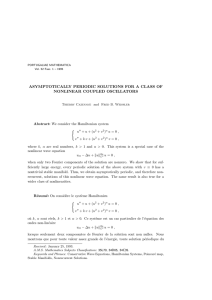 ASYMPTOTICALLY PERIODIC SOLUTIONS FOR A CLASS OF NONLINEAR COUPLED OSCILLATORS