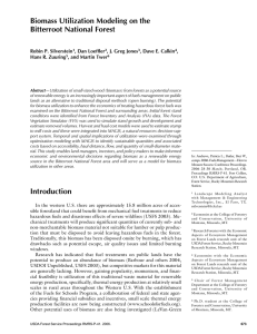 Biomass Utilization Modeling on the