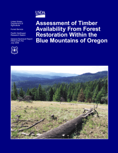 Assessment of Timber Availability From Forest Restoration Within the Blue Mountains of Oregon