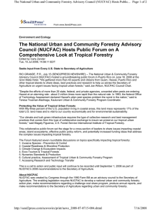 The National Urban and Community Forestry Advisory