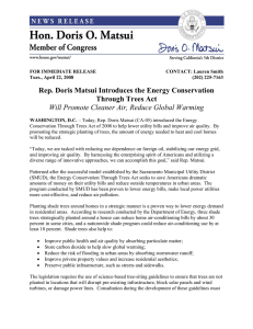 Rep. Doris Matsui Introduces the Energy Conservation Through Trees Act