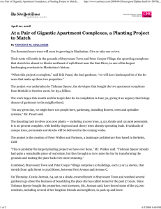 At a Pair of Gigantic Apartment Complexes, a Planting Project...