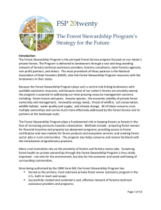FSP twenty 20 The Forest Stewardship Program’s