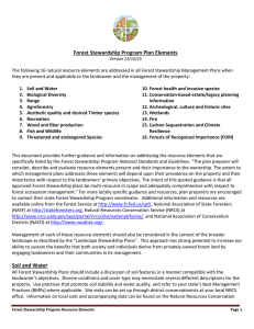 Forest Stewardship Program Plan Elements