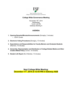 College Wide Governance Meeting AGENDA