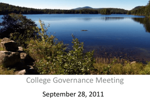 College Governance Meeting September 28, 2011