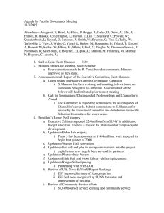 Agenda for Faculty Governance Meeting 11/3/2005