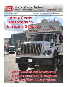 Army Corps Responds to Hurricane Sandy Corps carries out emergency