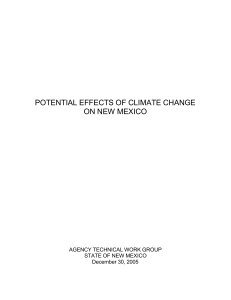 POTENTIAL EFFECTS OF CLIMATE CHANGE ON NEW MEXICO AGENCY TECHNICAL WORK GROUP