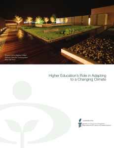 Higher Education’s Role in Adapting to a Changing Climate P C