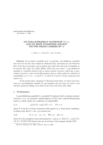 ON PARA-K ¨ AHLERIAN MANIFOLDS M (J, g)